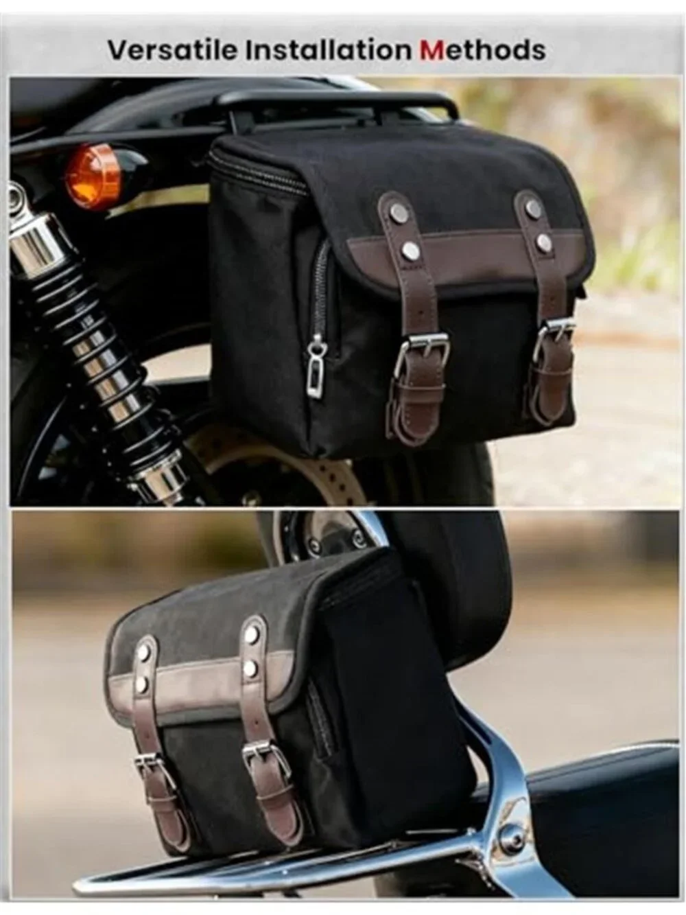 New Motorcycle Tool Bag Vintage Saddle Bag Motorcycle Fork Bag Canvas Sissy Bar